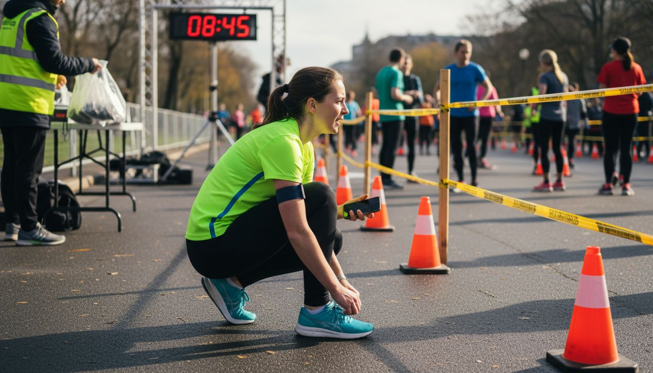Runner warming up for wave start