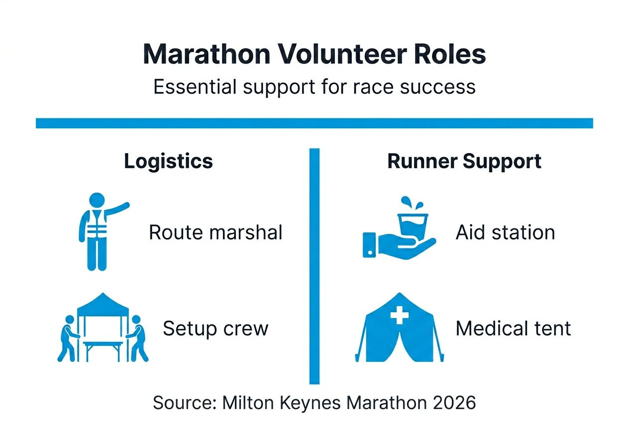 Infographic showing key marathon volunteer roles