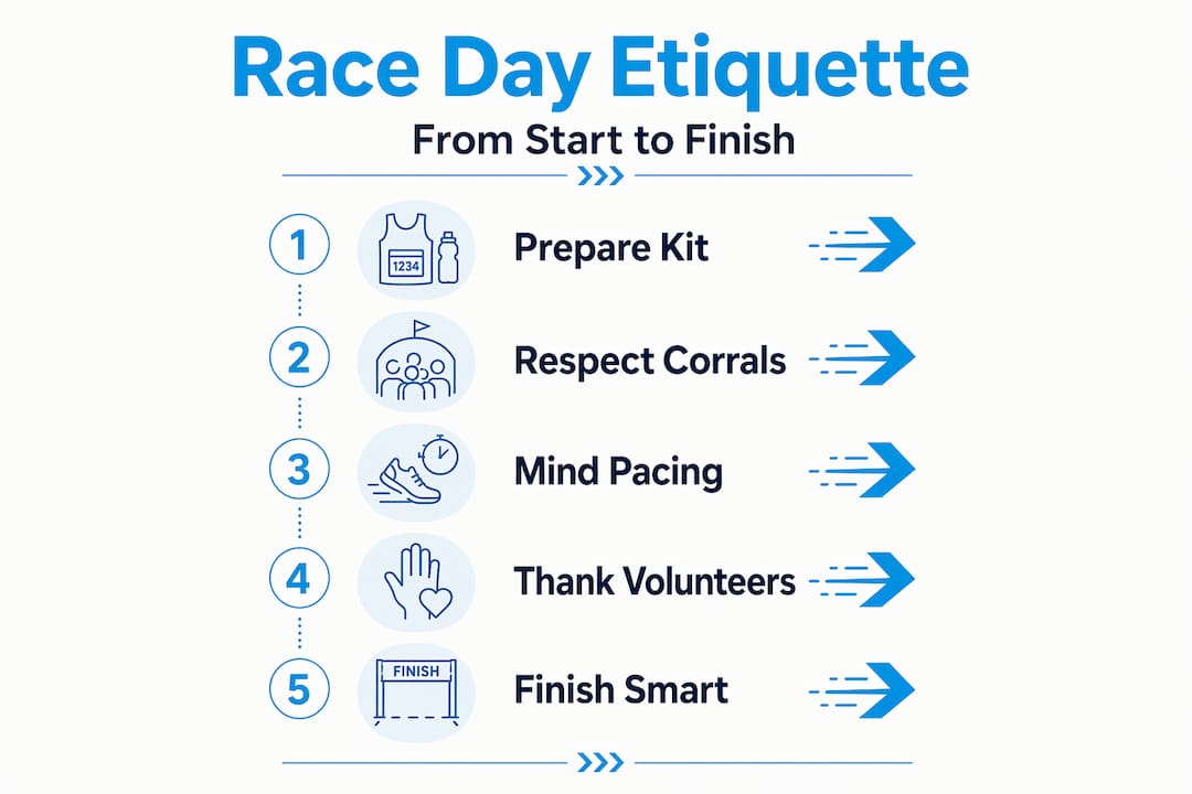 Race day etiquette step-by-step infographic