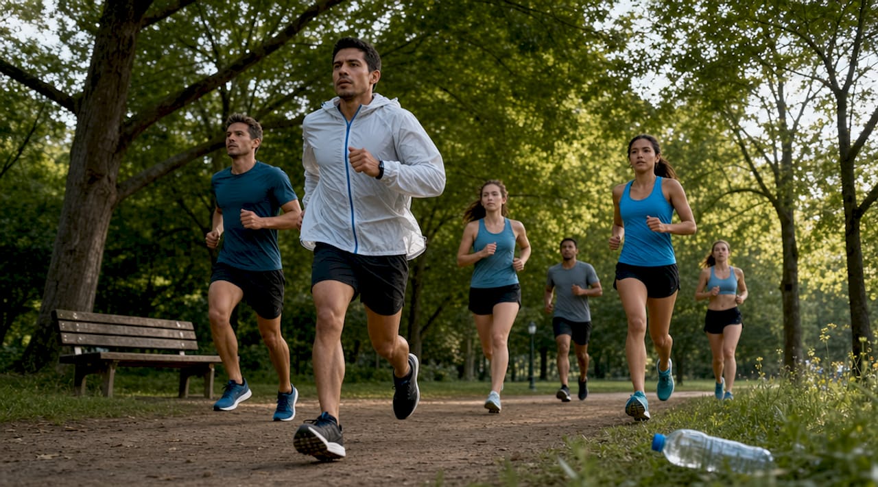 Runner in optimal position within race pack