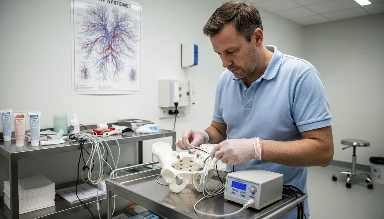 Praktisk visning av TENS-behandling i klinisk vårdmiljö