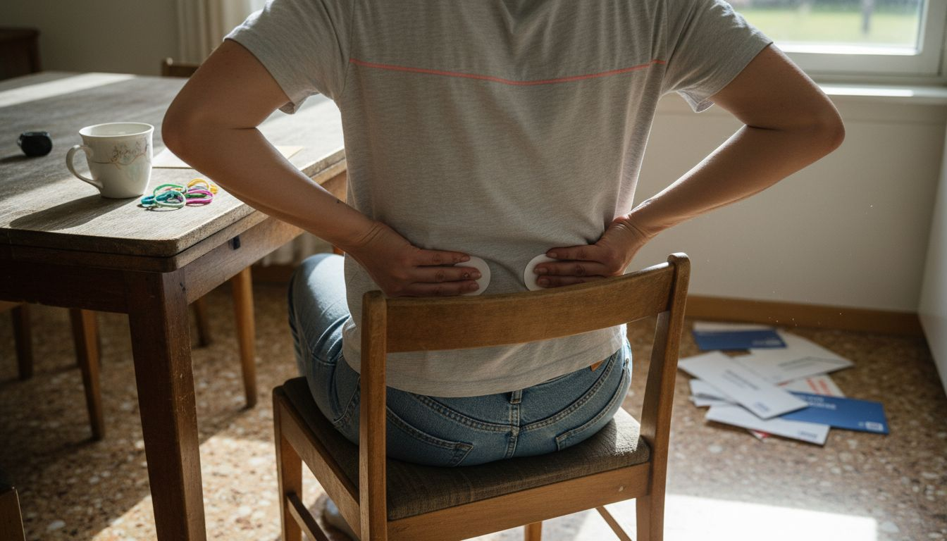 Närbild på elektrodplacering vid mensvärk