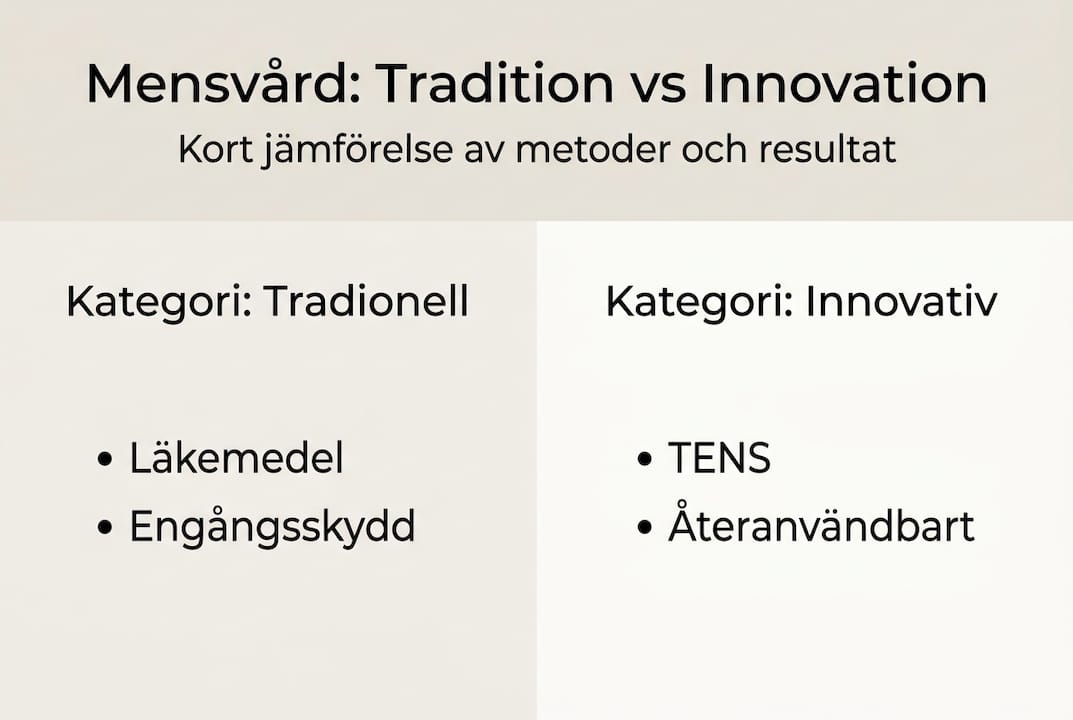 Grafisk översikt: Så skiljer sig traditionella och moderna metoder för mensvård