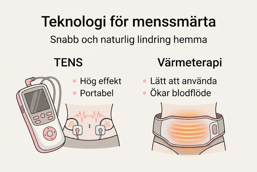 Grafik som visar skillnaderna mellan TENS och värmeterapi
