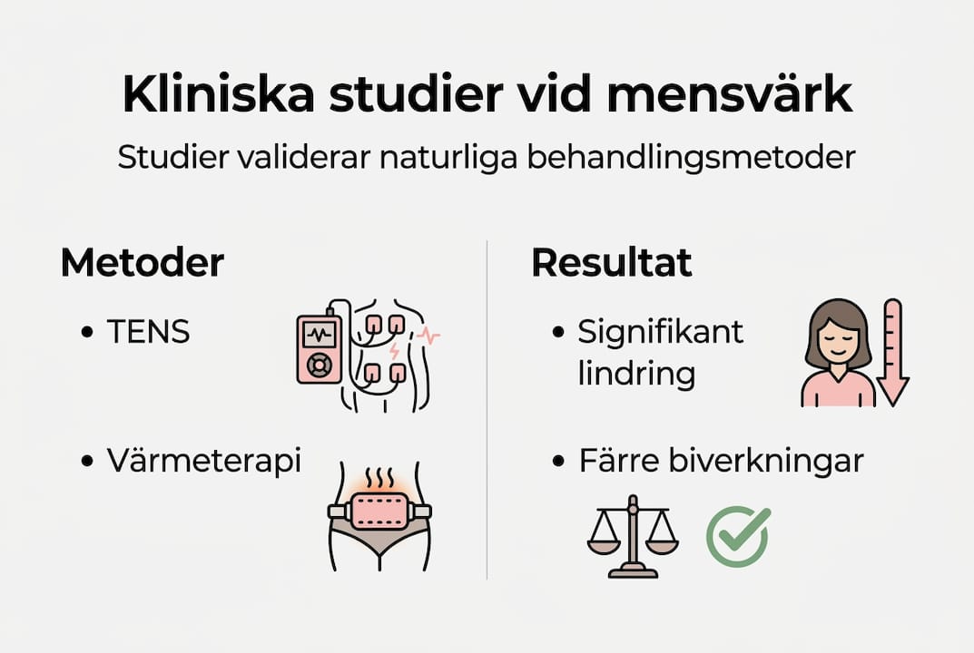 Översikt över kliniska studier och deras resultat i form av infografik