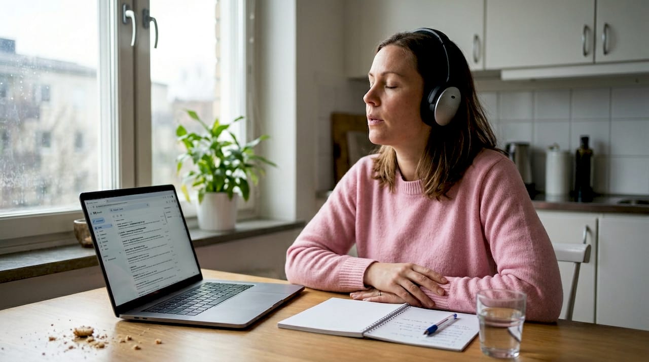 Kvinna får hjälp med sin smärta genom digitala verktyg