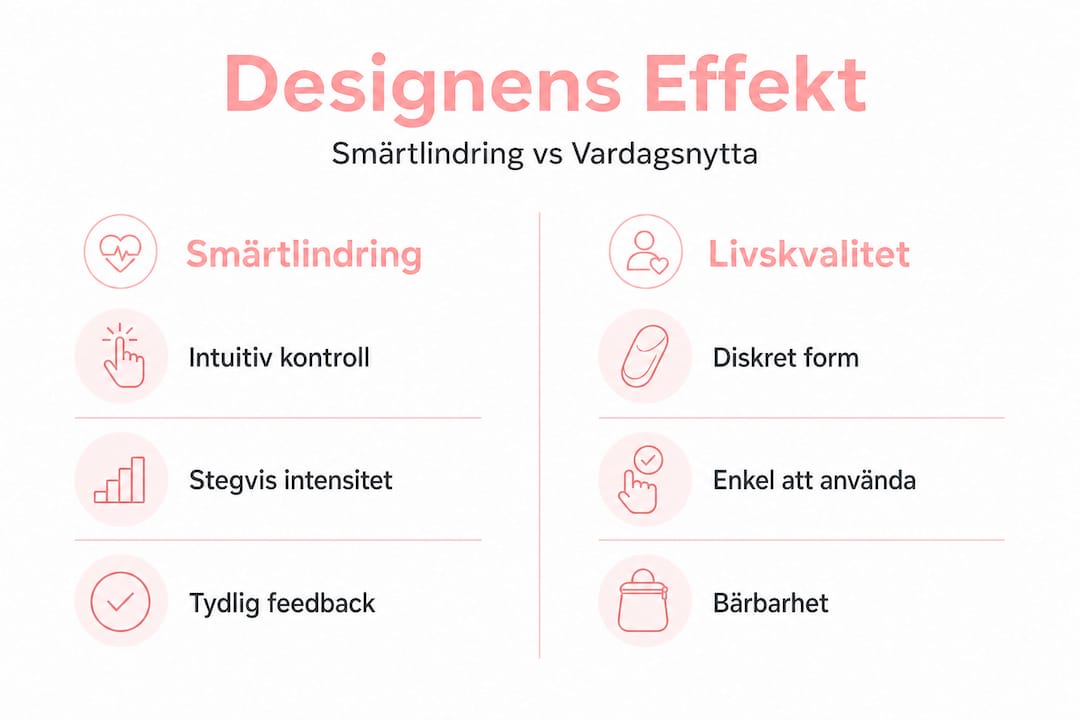Illustration som visar skillnader i smärtlindring och livskvalitet