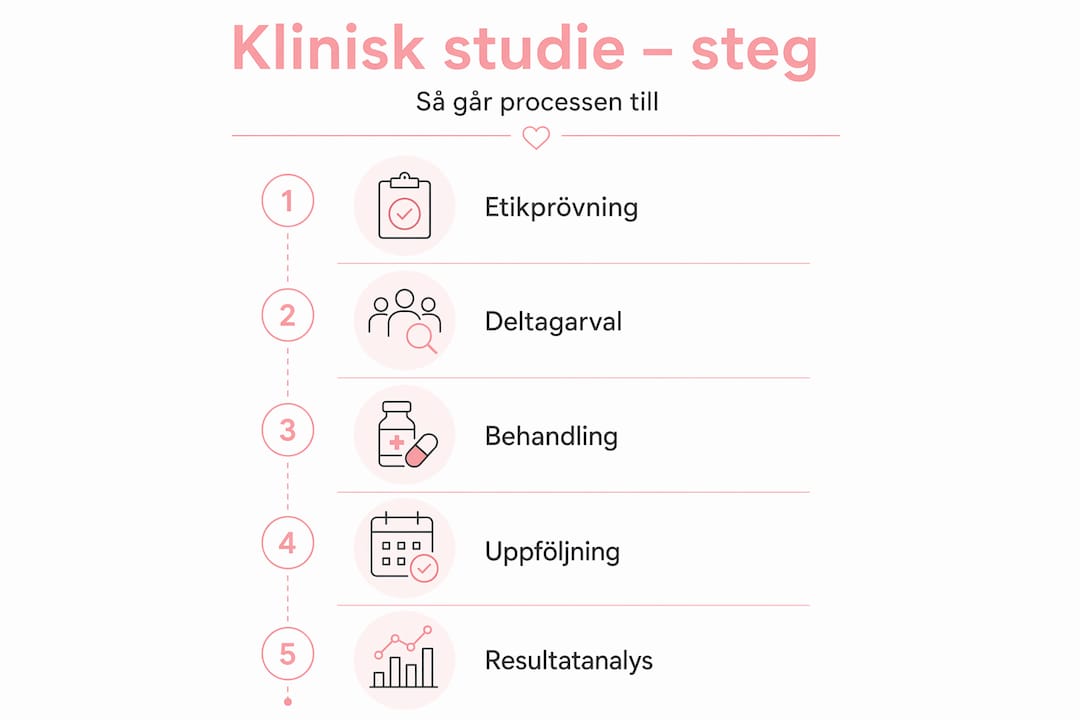Så här går en klinisk studie till – steg för steg i en överskådlig infografik