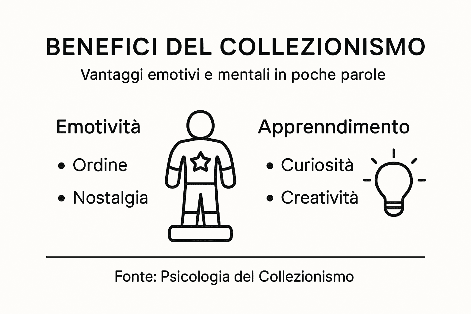 Infografica: i vantaggi emotivi del collezionare oggetti