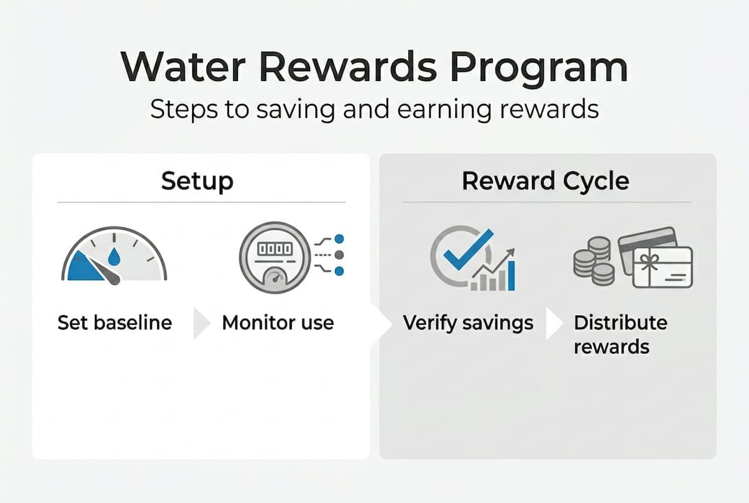 Infographic showing steps in water rewards program