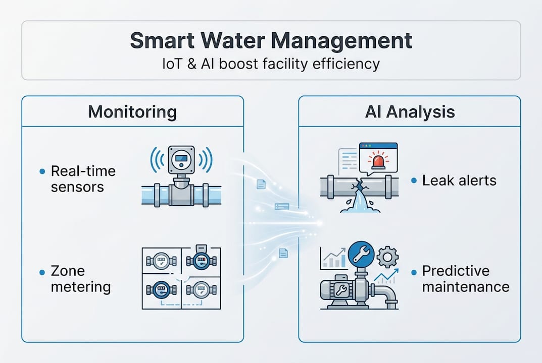 Infographic about IoT and AI for water management