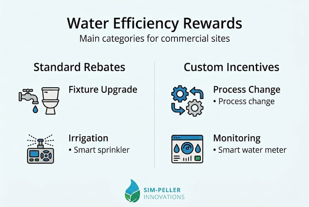 Infographic of main water efficiency reward categories