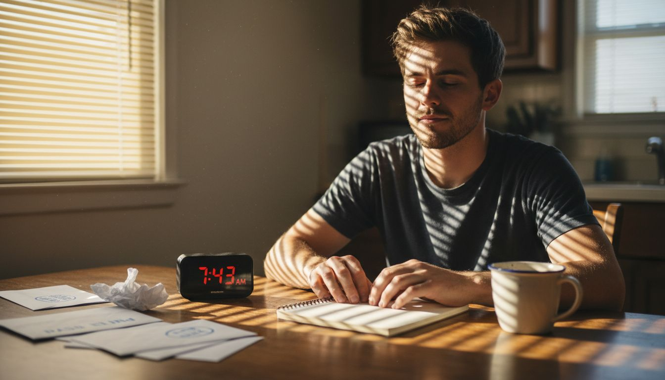 Man practicing mindfulness for anxiety at home