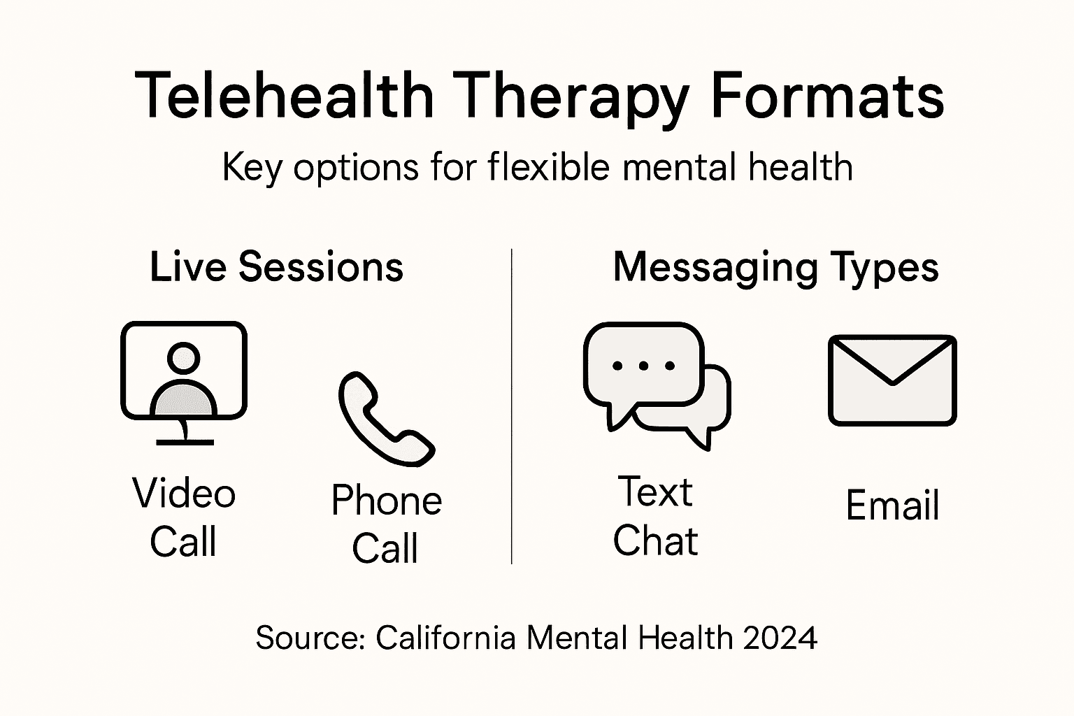 Infographic of telehealth therapy formats