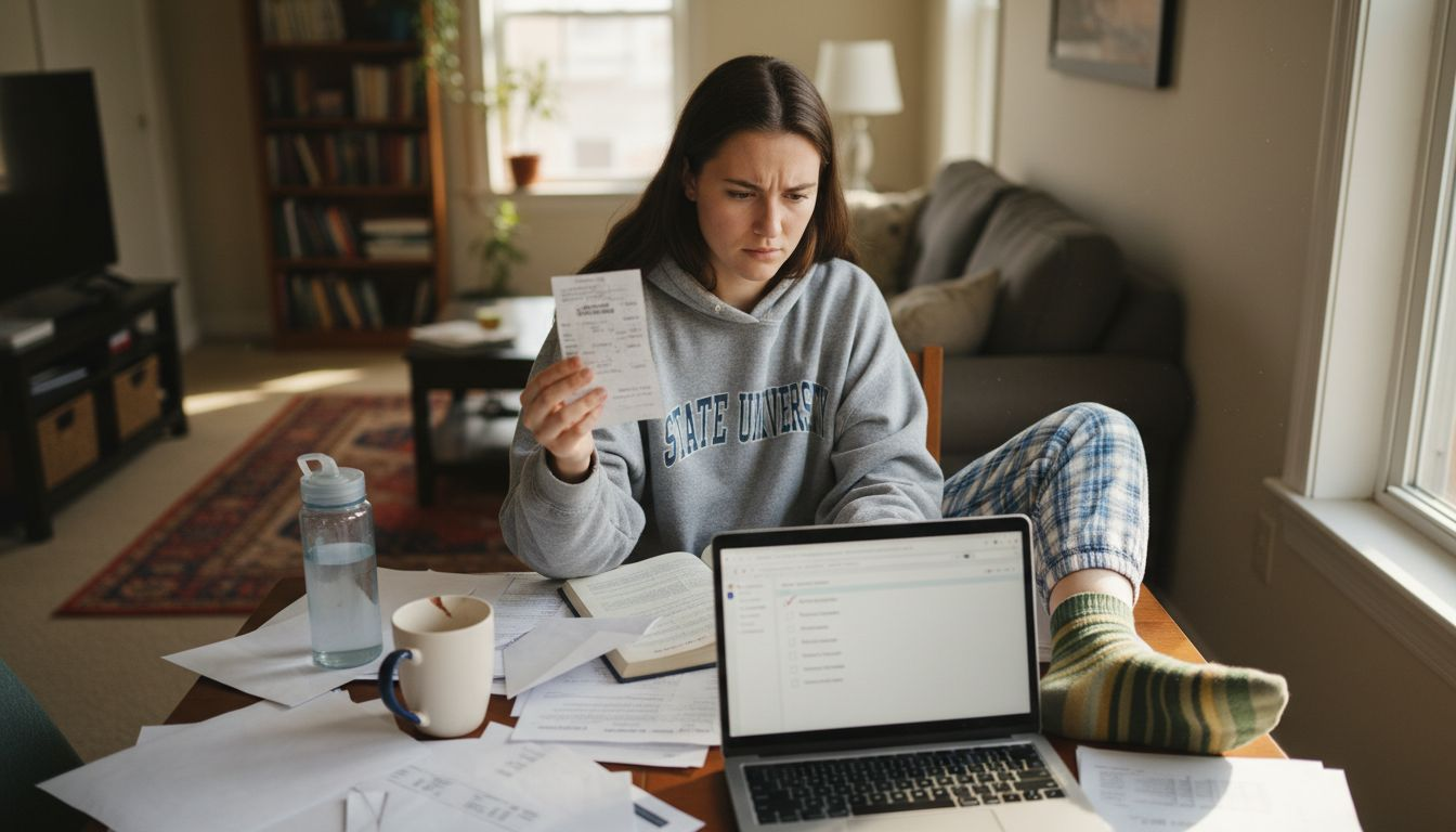 Young woman preparing therapy application documents