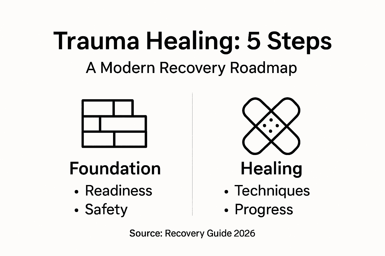 Infographic of trauma recovery steps overview