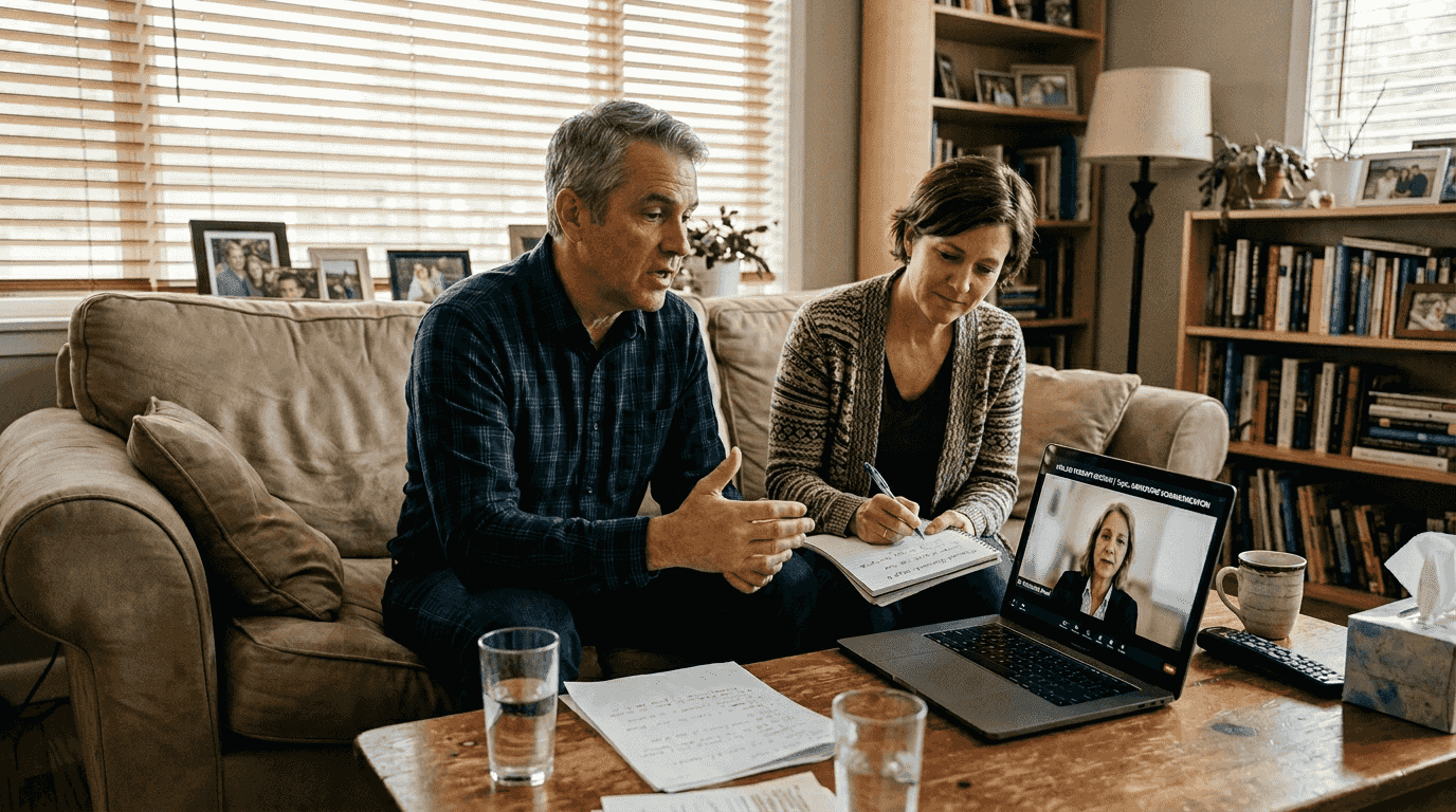 Couple using active listening in therapy