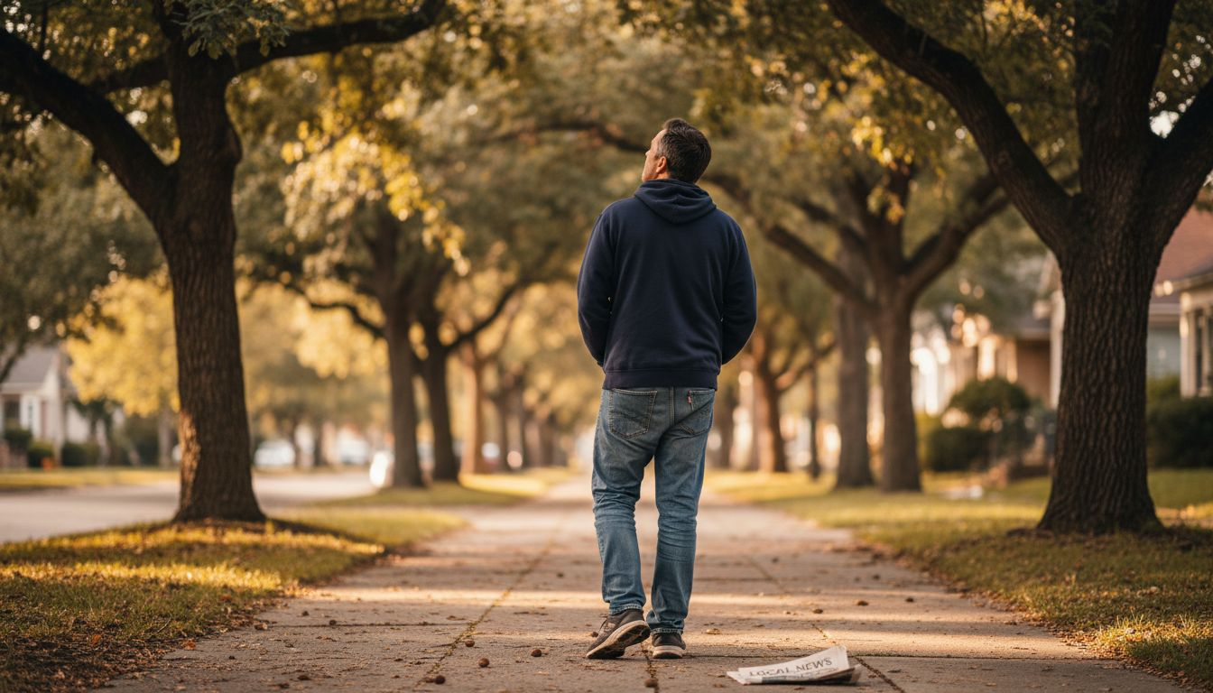 Man walking outdoors for mental wellbeing