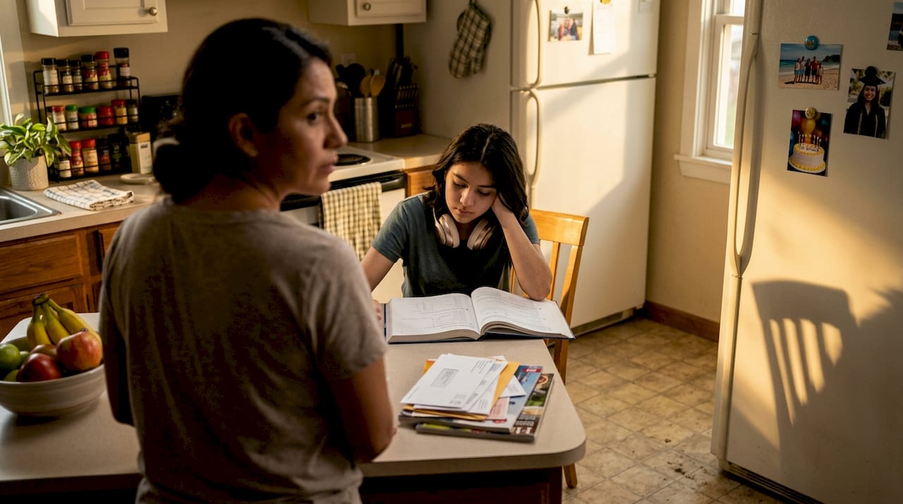 Parent noticing changes in teen at home