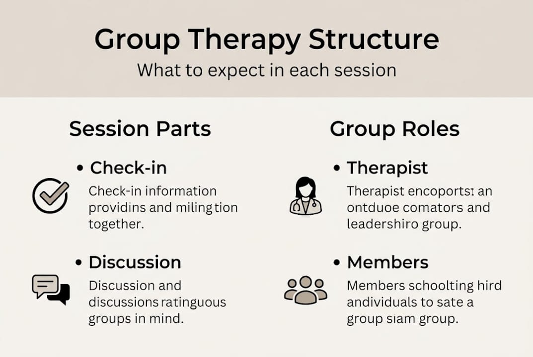 Infographic showing group session structure