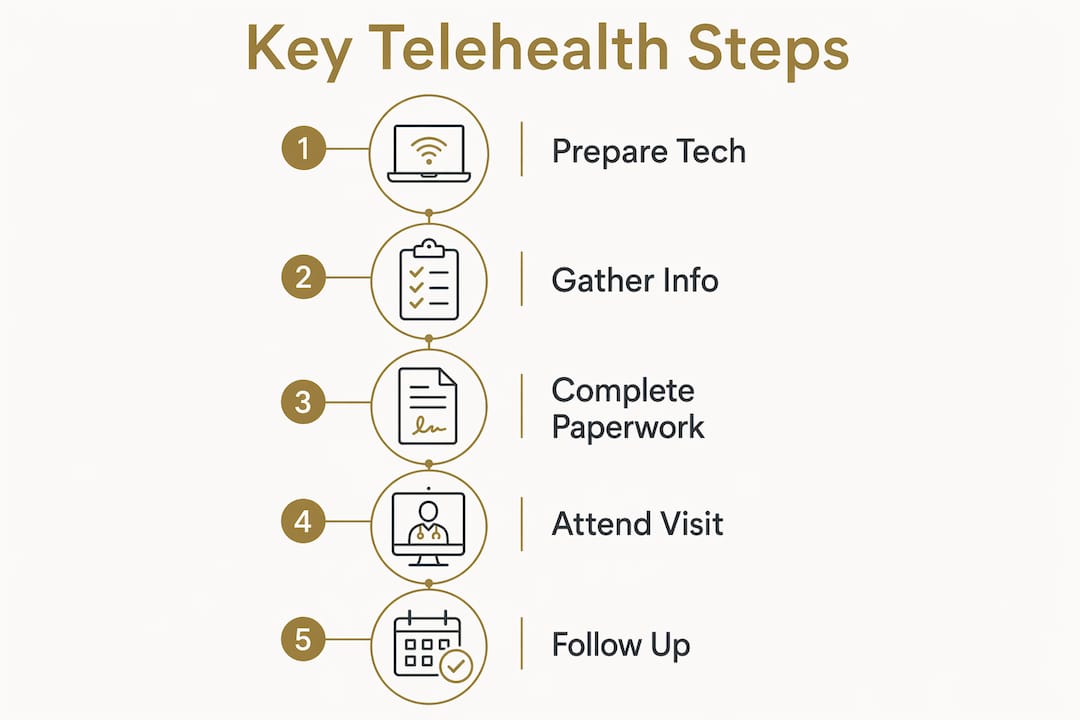 Infographic showing key steps of online health consultation process