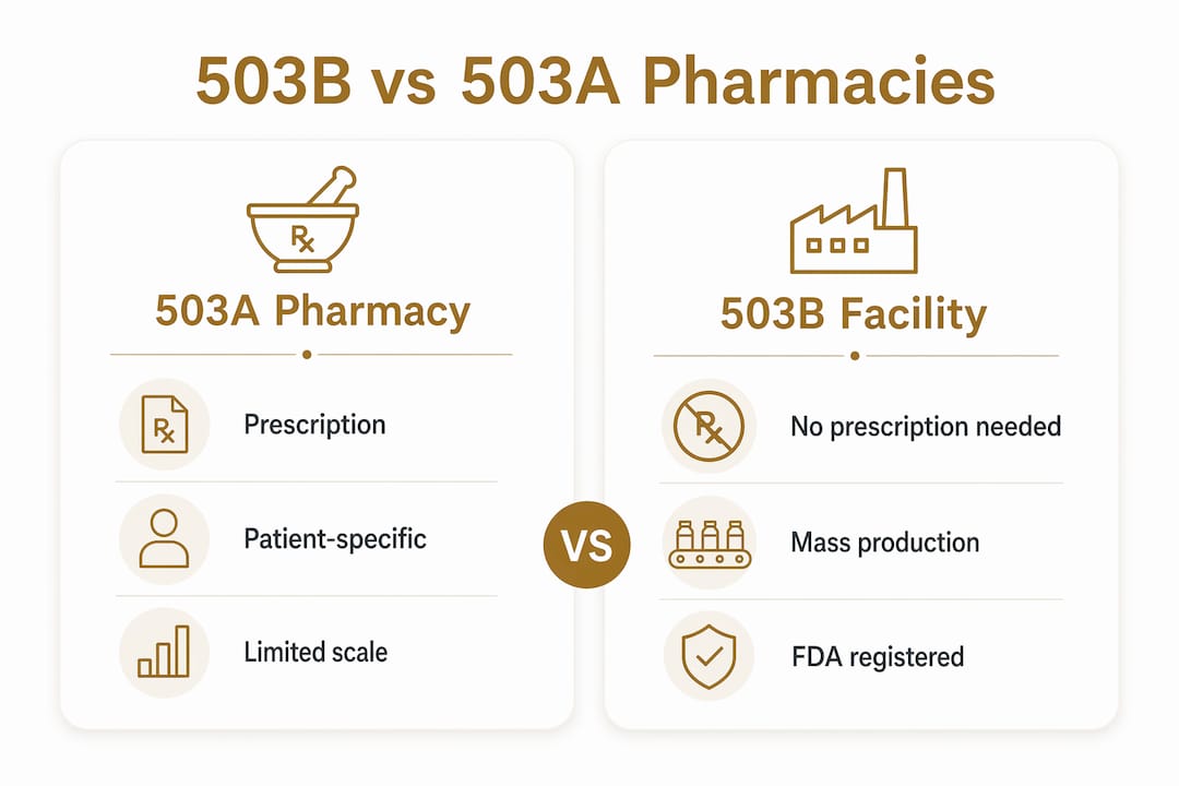 Infographic comparing 503B and 503A pharmacies