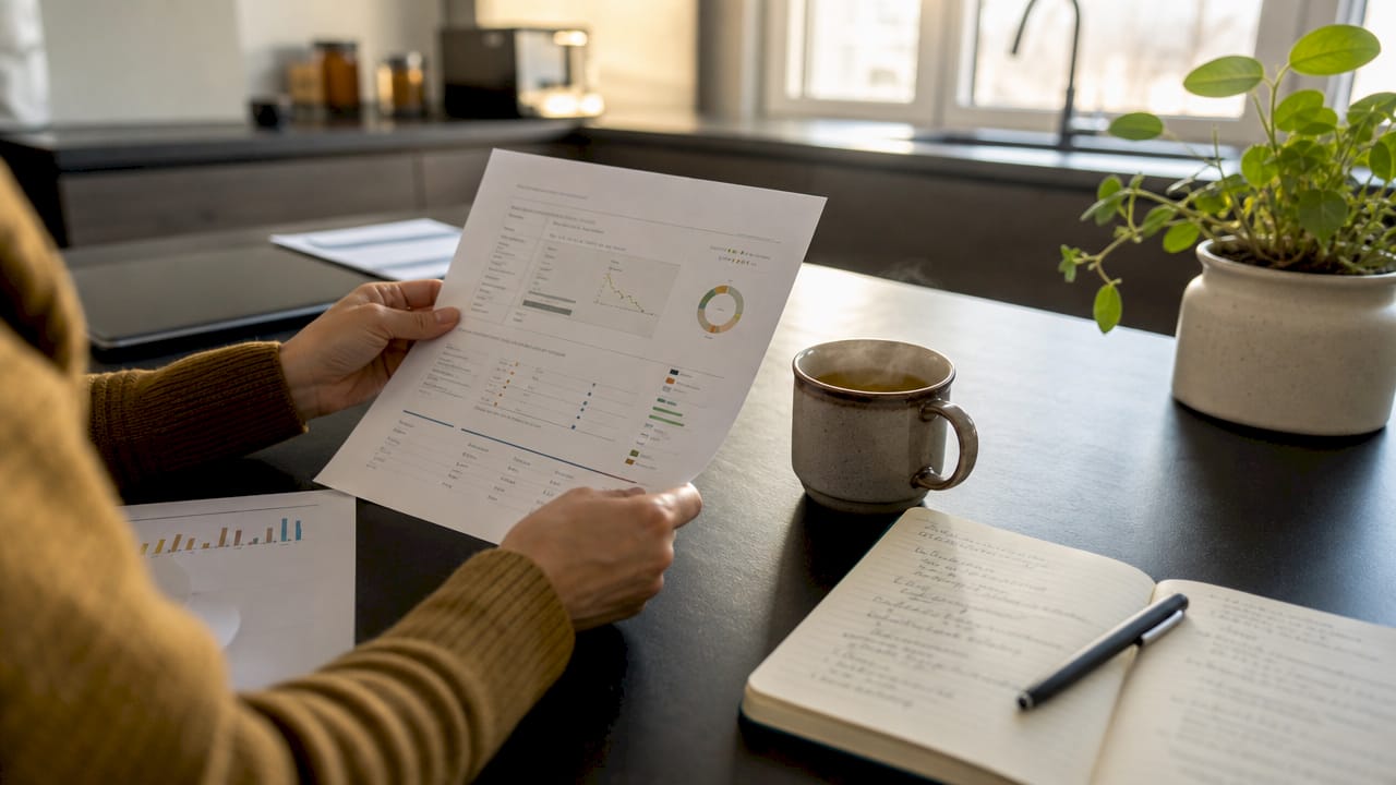 Hands holding lab results before telehealth