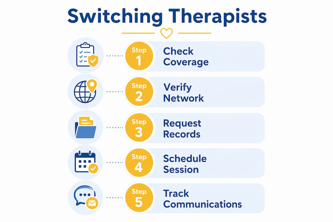 Infographic showing therapy switching steps