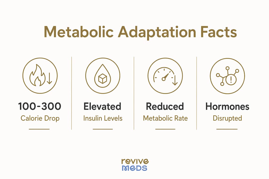 Infographic illustrating key metabolic adaptation statistics