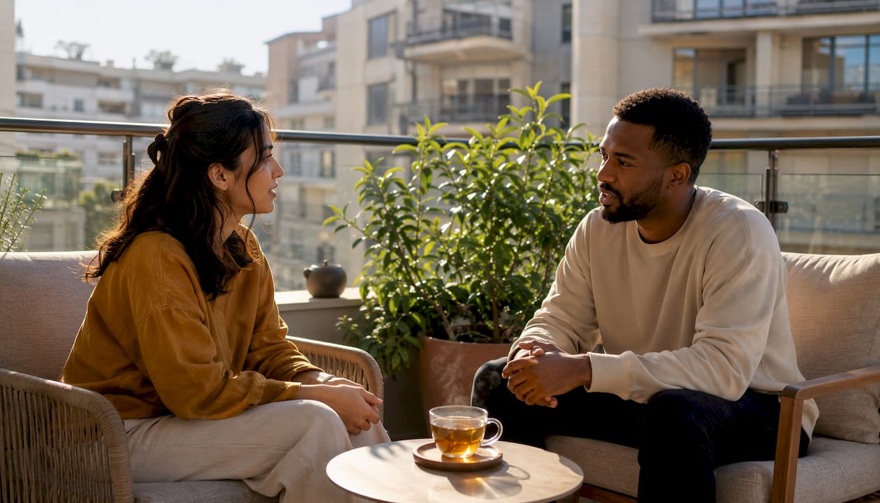 Couple engaged in healthy communication
