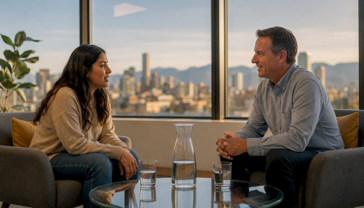Therapist and client discussing circular causality