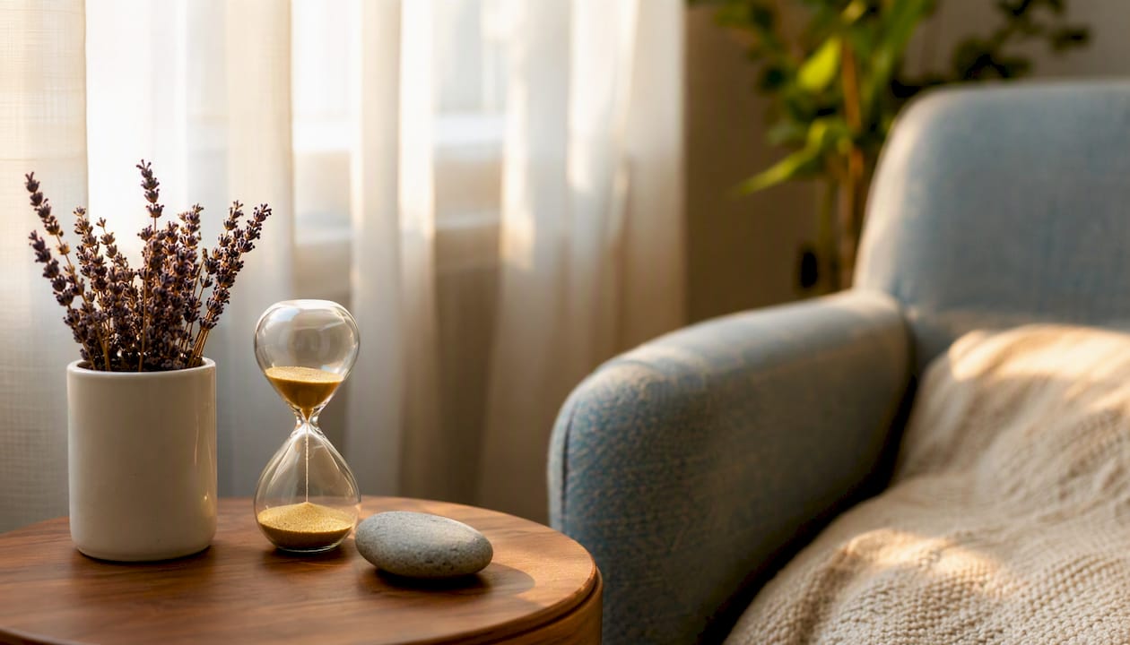 Therapy room objects symbolizing pacing control