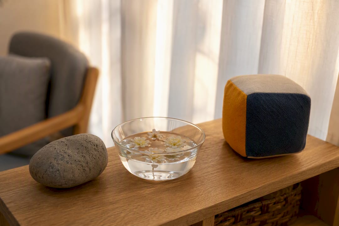 Grounding objects in calm therapy corner