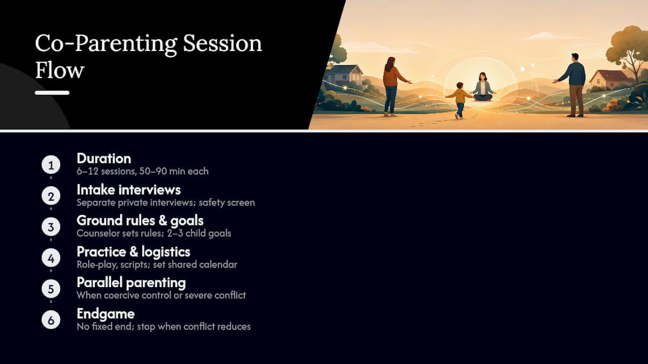What Happens in a Co-Parenting Counseling Session? — overview diagram