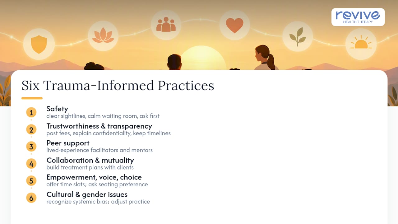 What Are the Six Trauma-Informed Principles in Practice? — overview diagram