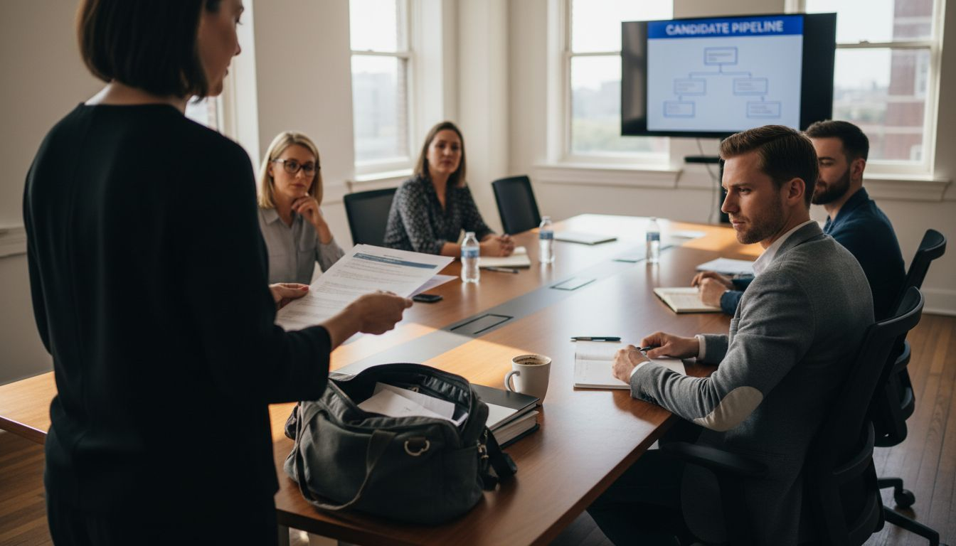 HR manager sharing hiring feedback in office