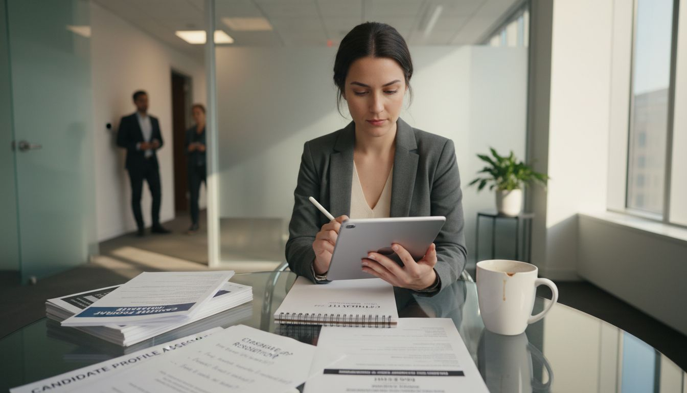 Manager reviewing personality assessment results