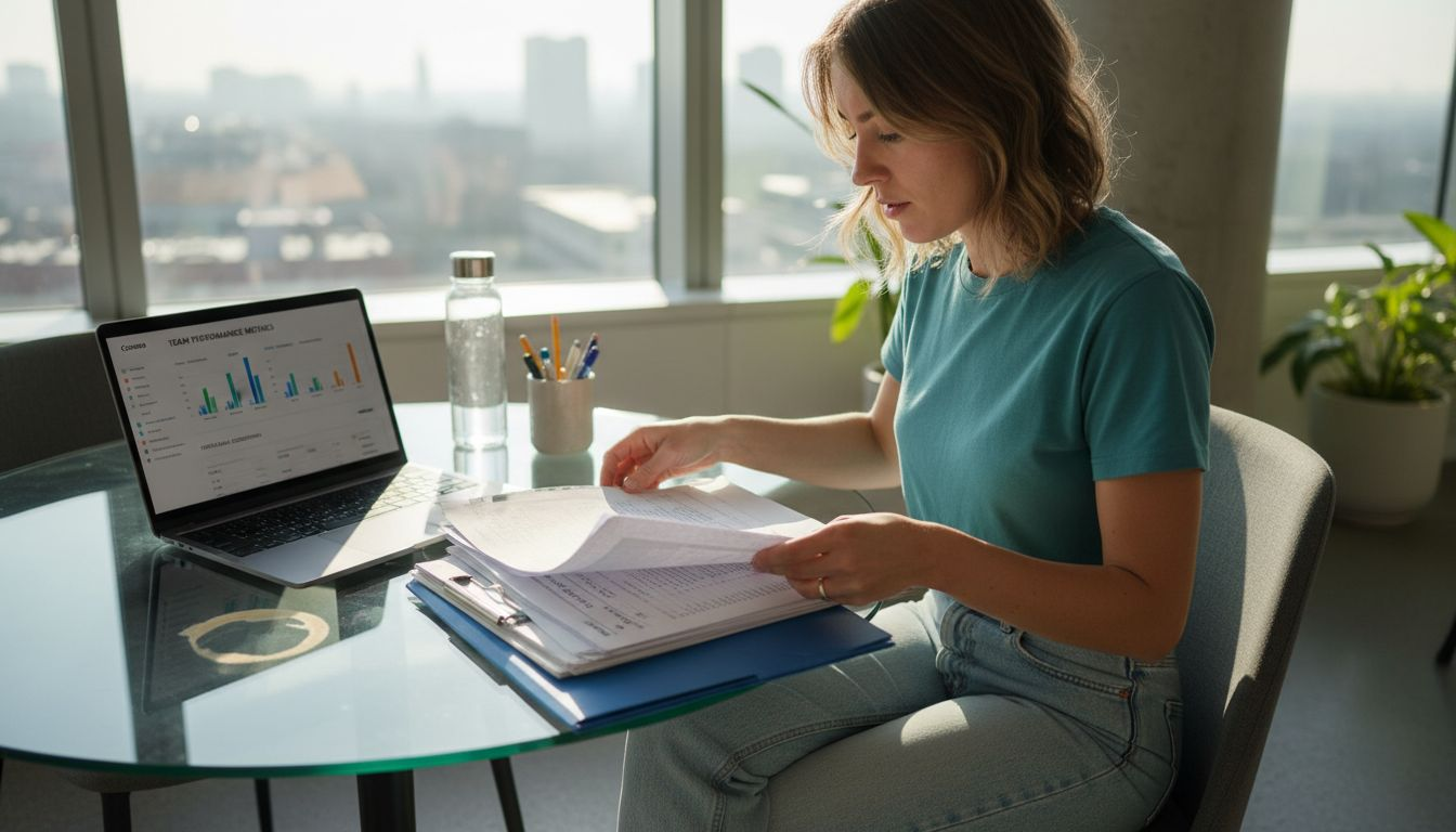 Manager reviewing multi-source team assessment