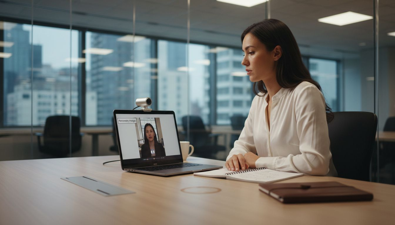 AI analyzing candidate in video interview