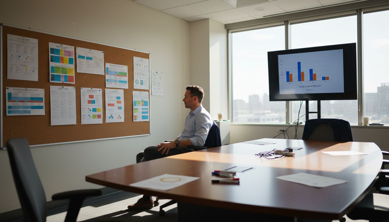 Team lead reviews personality data charts