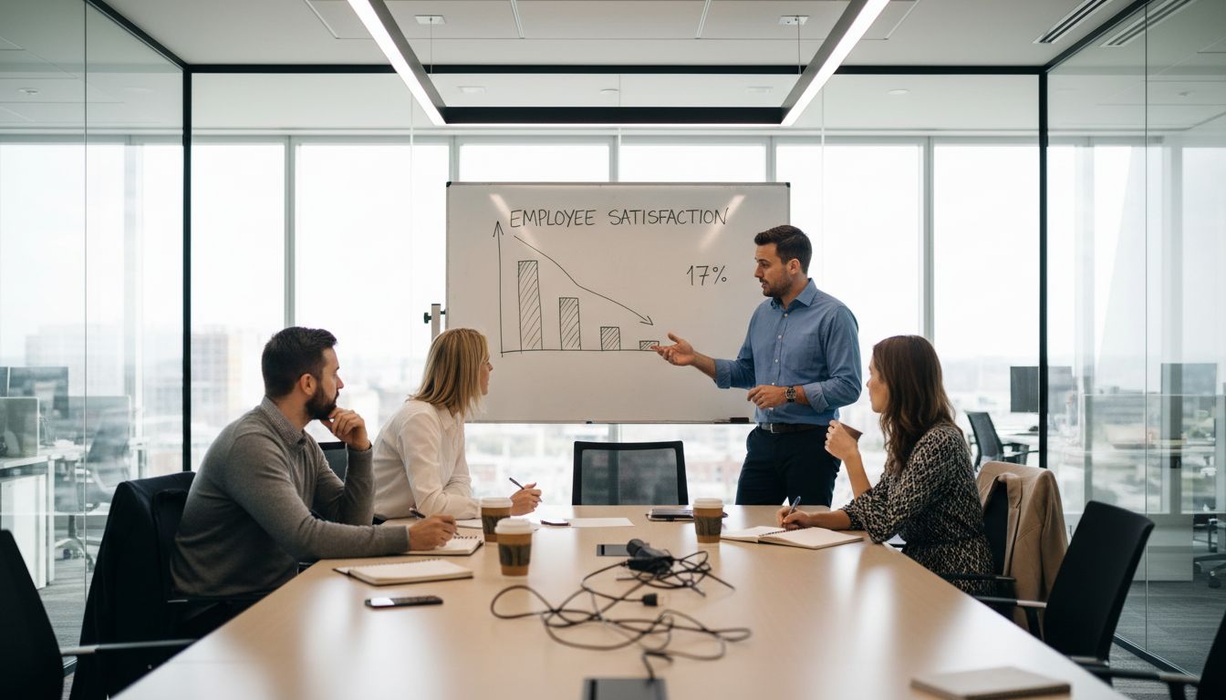 Team discussing job autonomy and satisfaction