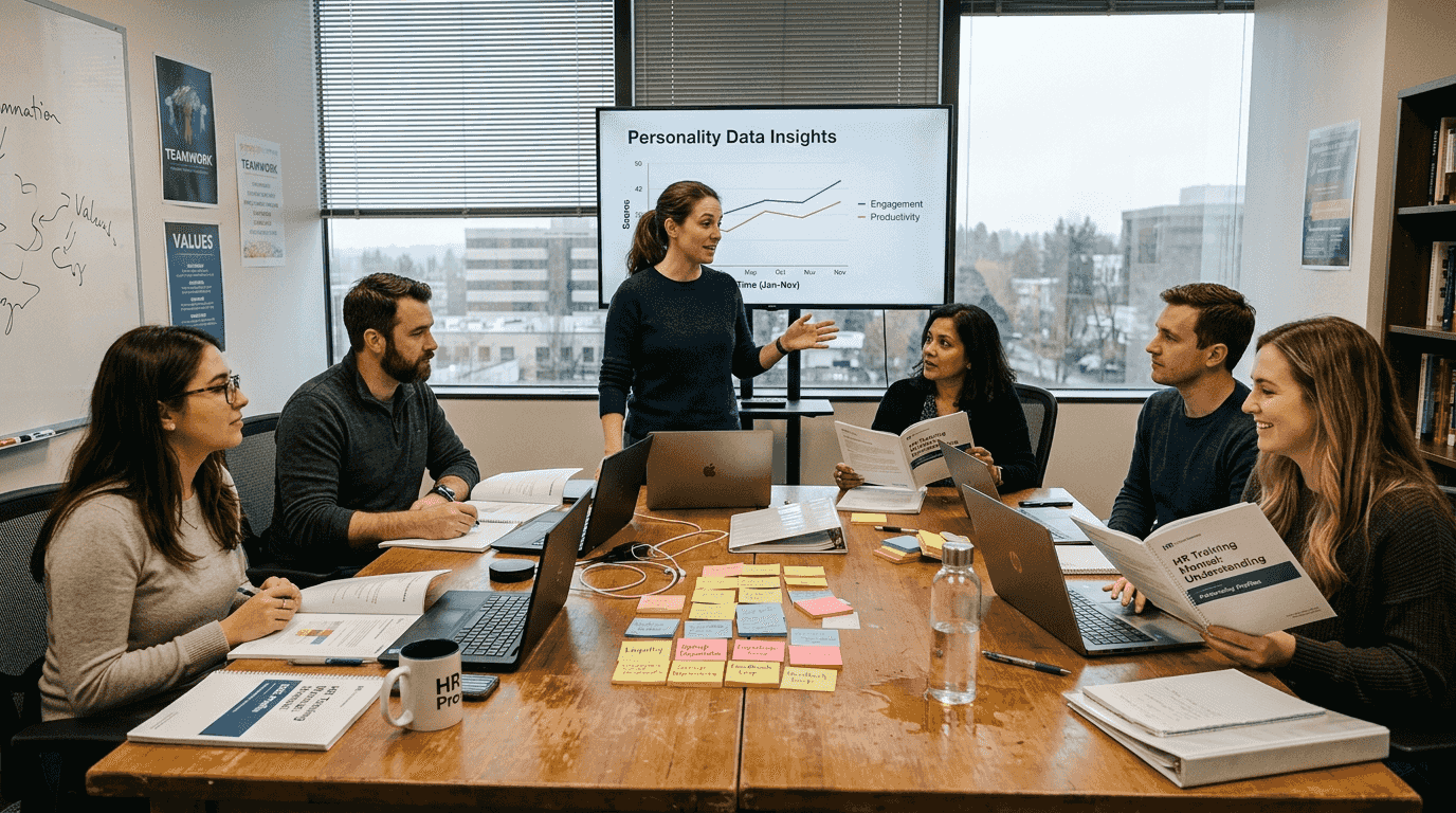 HR staff in hands-on personality data training