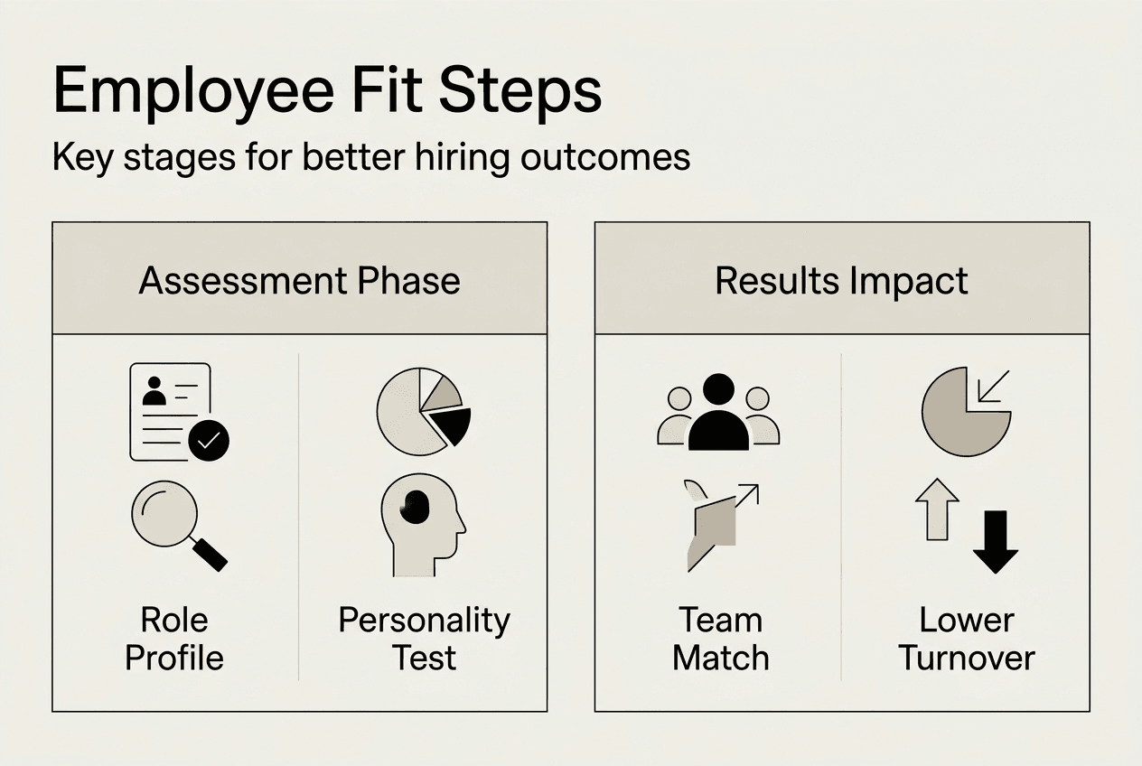 Infographic of employee fit assessment steps