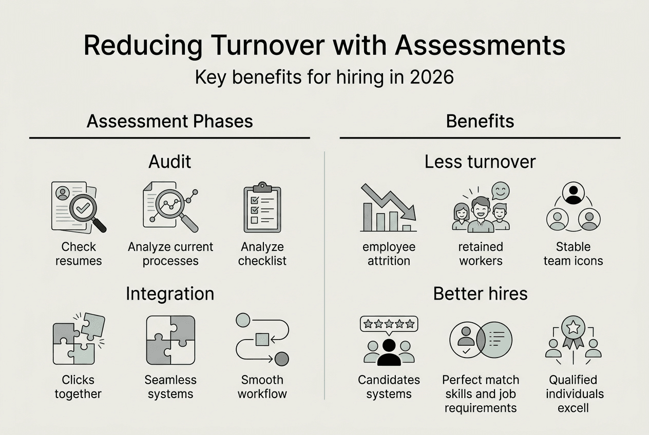 Infographic shows candidate assessment benefits for turnover