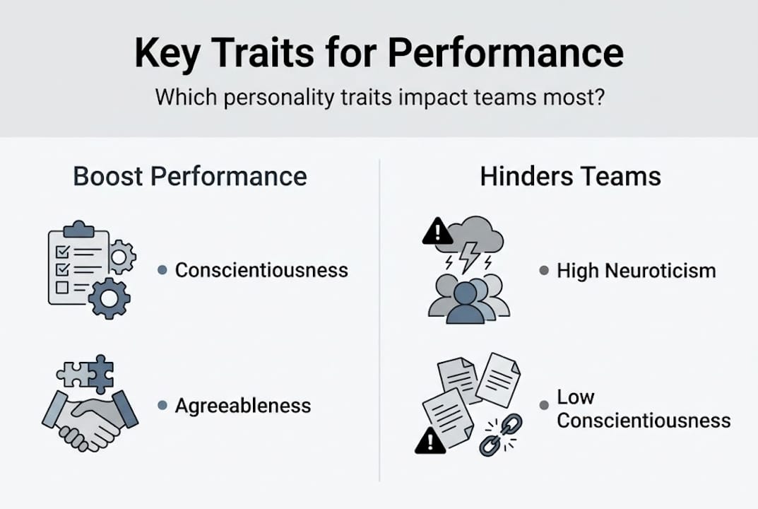 Infographic highlighting team personality traits