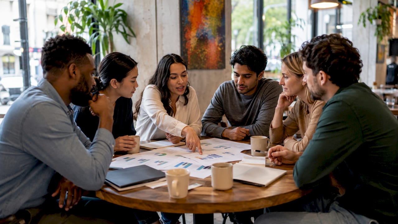 Professionals discussing future workforce planning