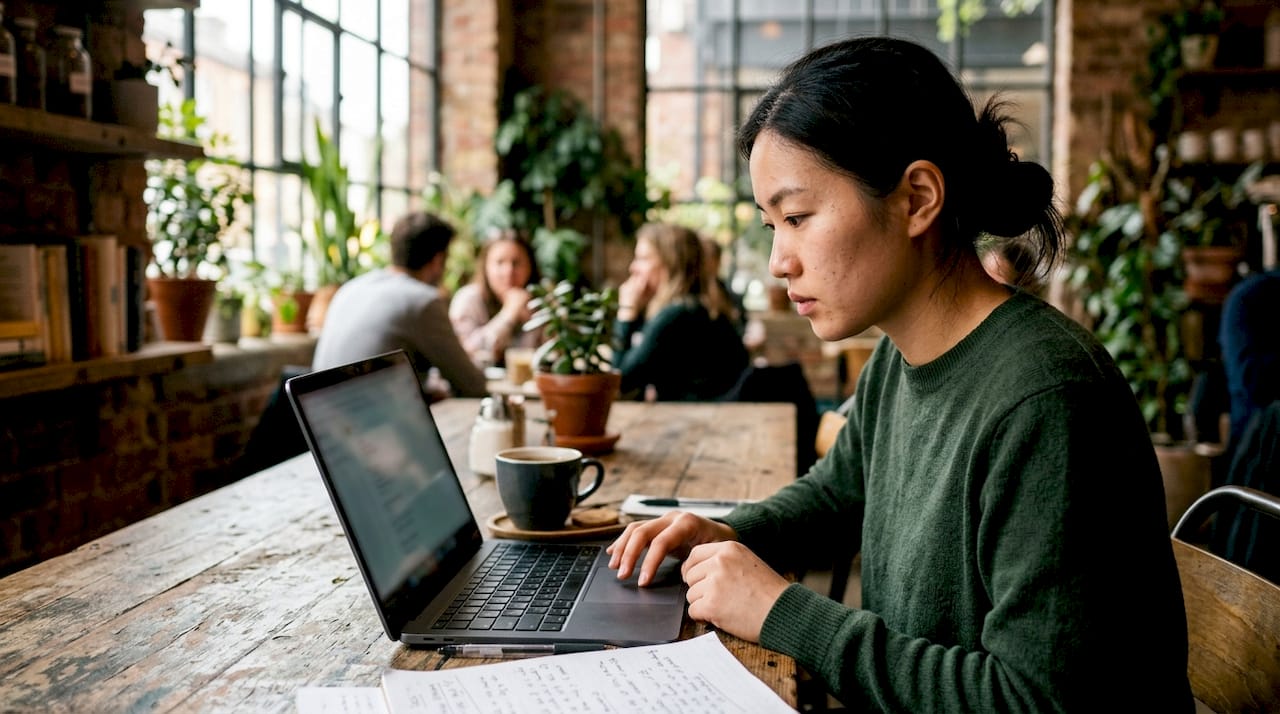 Candidate taking skills test on laptop