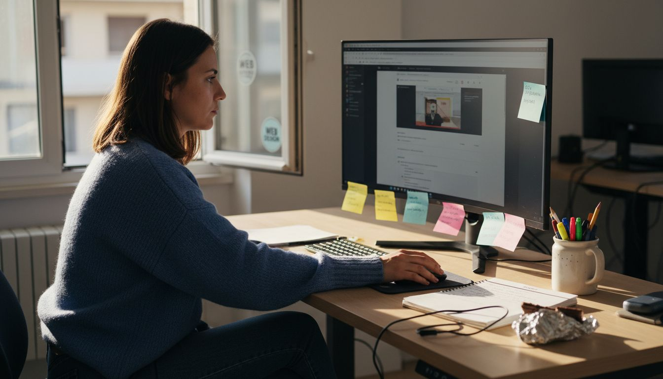 Σχεδιαστής ιστοσελίδων ελέγχει πώς εμφανίζεται το site σε διάφορες συσκευές.