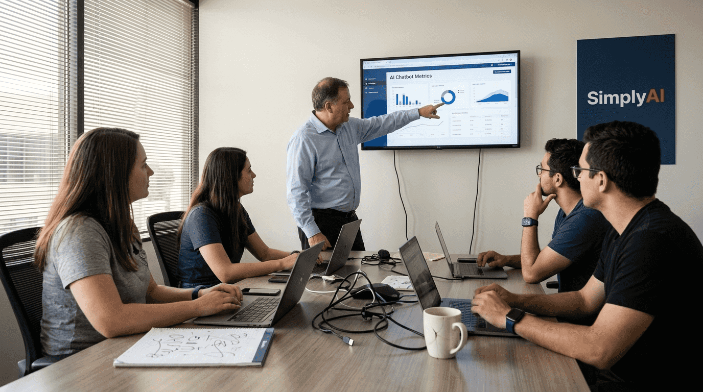Team receives AI pilot training in conference room