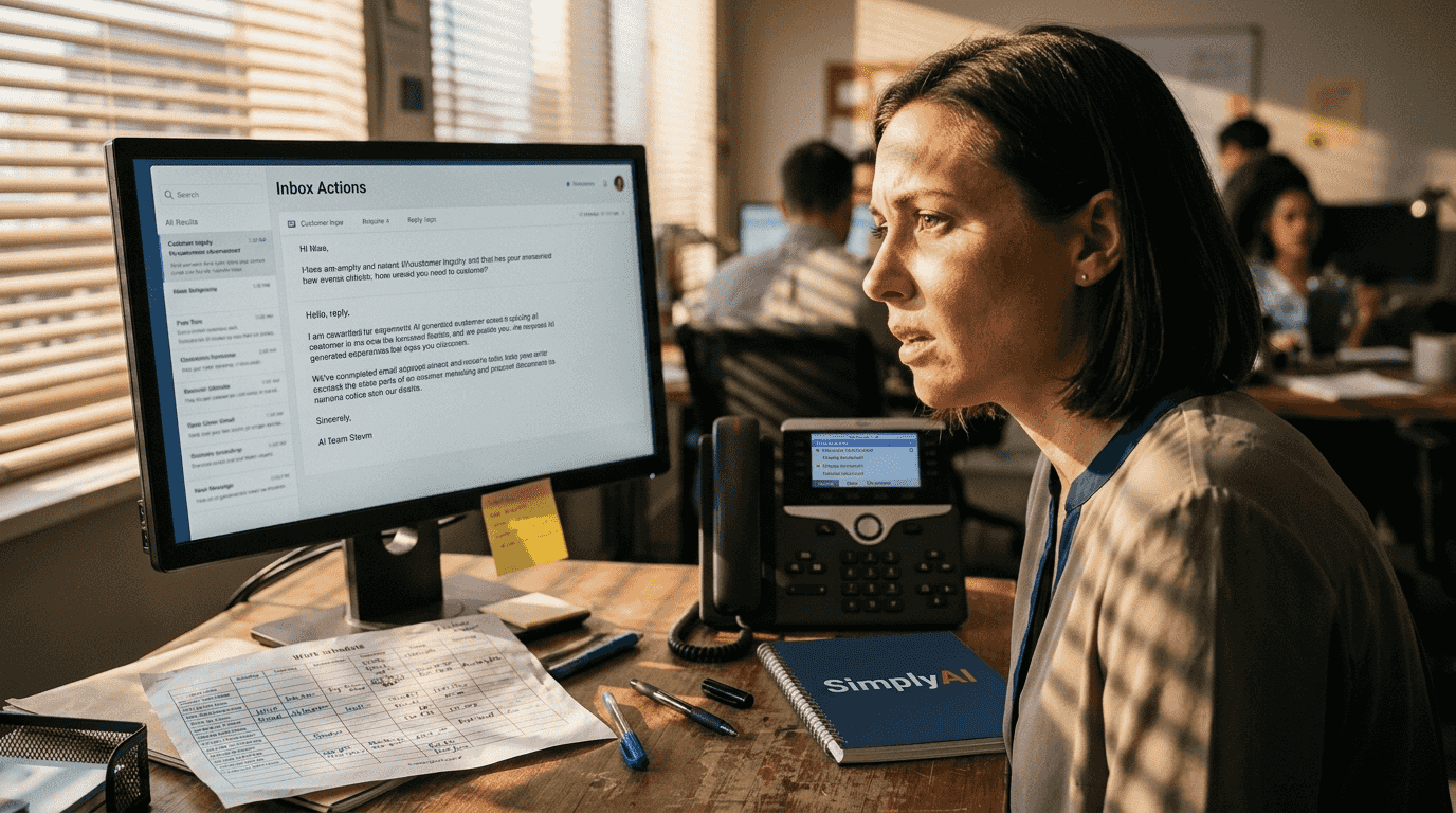 Manager checking AI agent email workflow